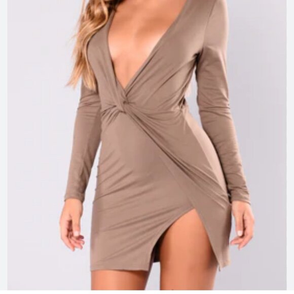 Fashion Nova Dresses & Skirts - FASHION NOVA Mocha Mini Dress